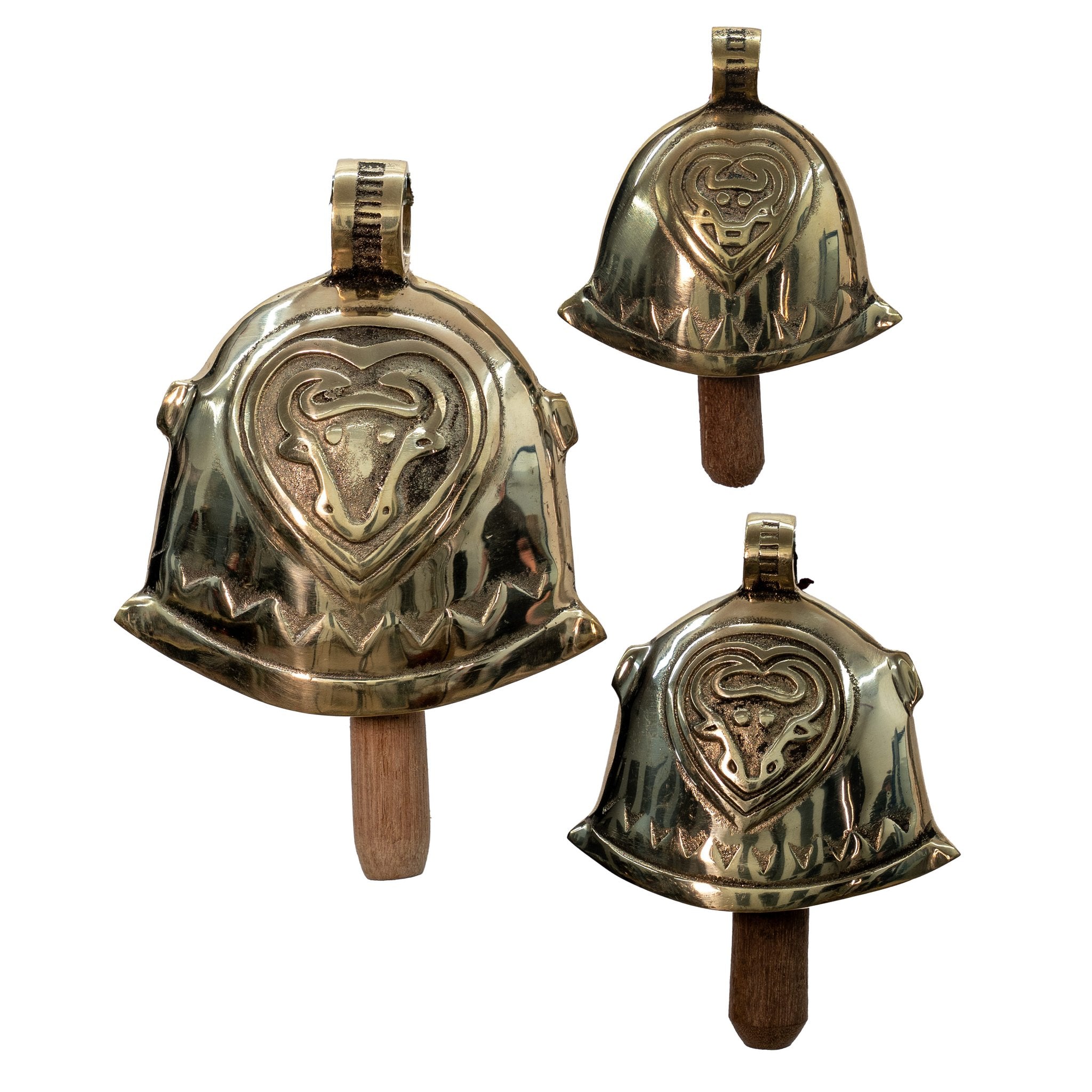 liberty one Indonesian Brass Cowbells (Set of 3) Kuningan