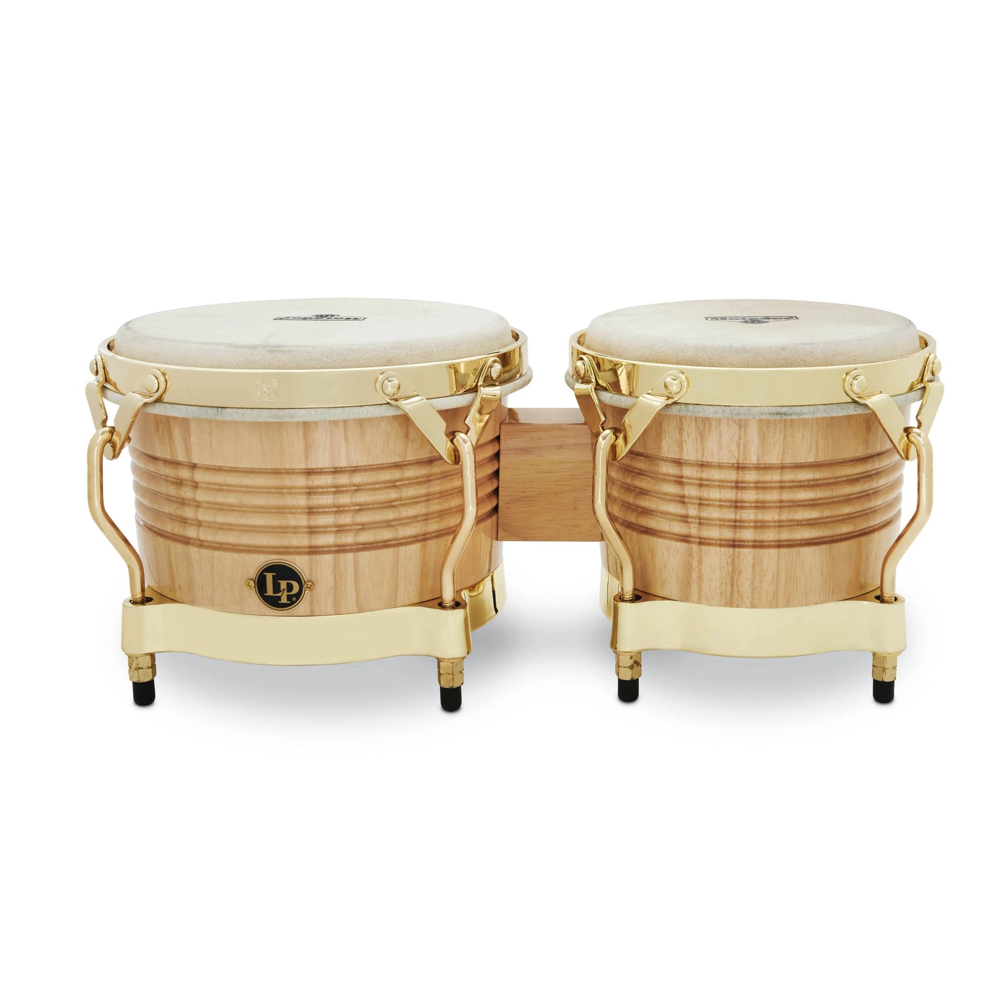 LP Matador Bongos Natural with Gold Hardware Front