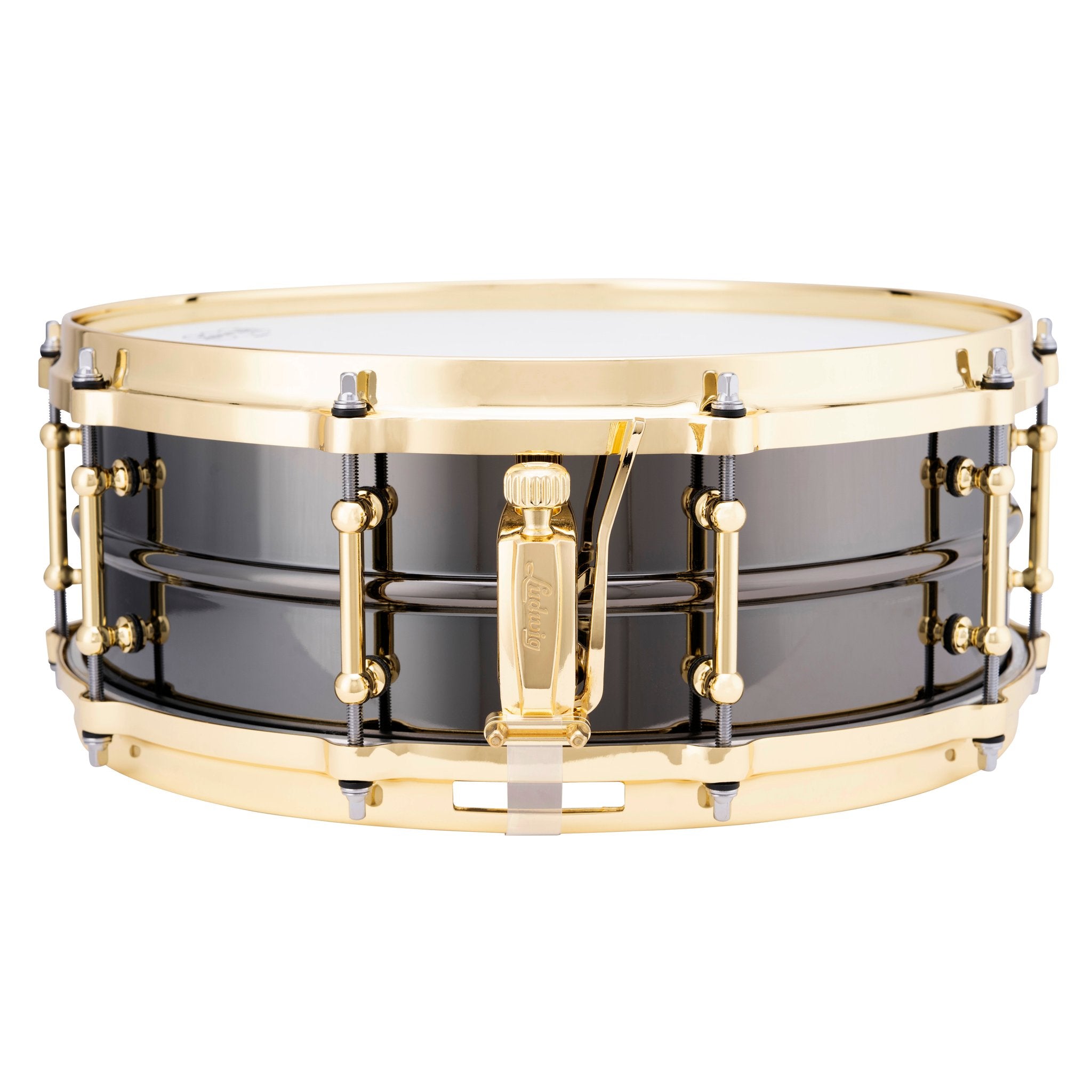 Ludwig Black Beauty Brass Snare Drum with Tube Lugs - 14x5 LB416BT Throw Off