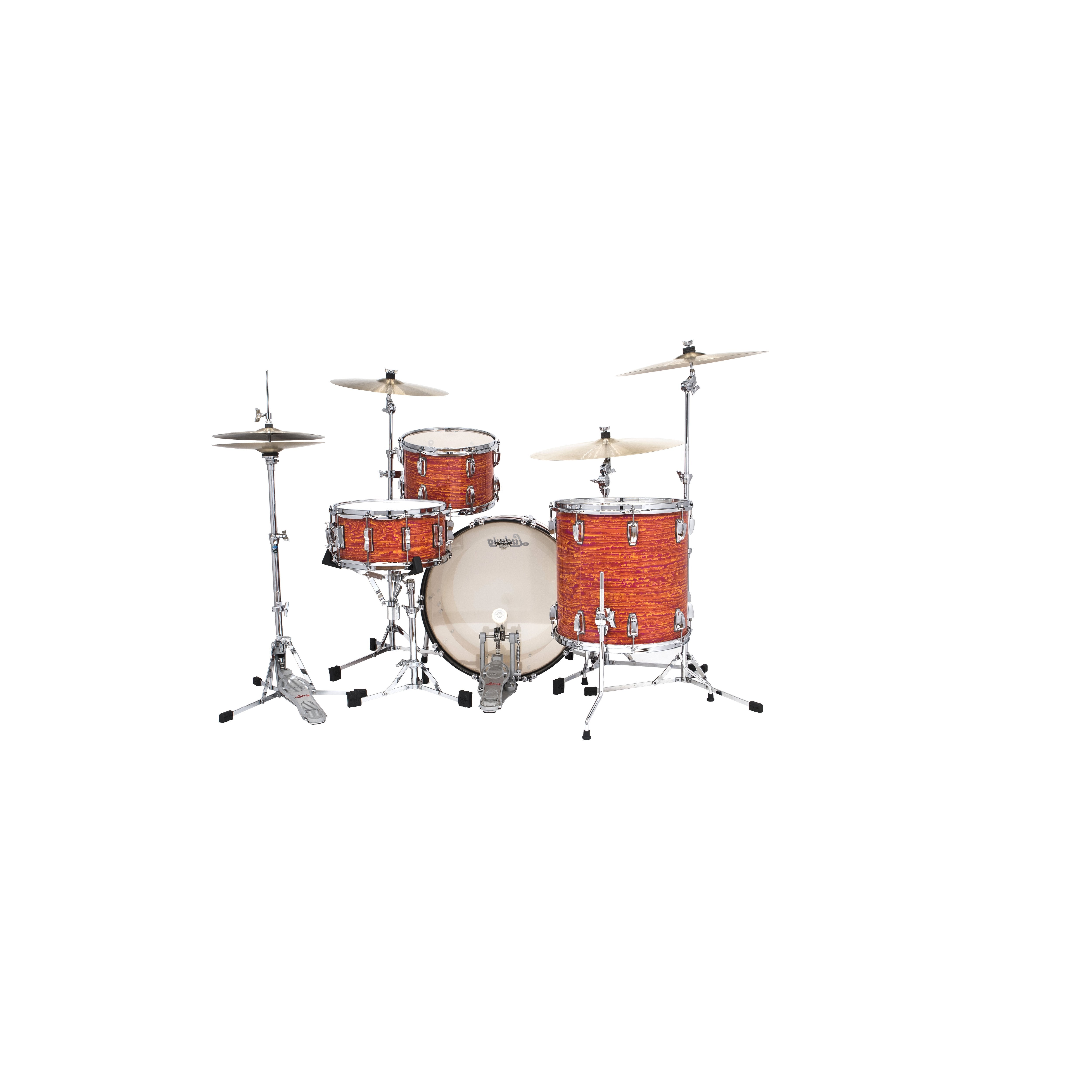 Ludwig Classic Maple Fab 3-Piece Shell Pack Drum Set - 22" Bass Drum - Mod Orange - Image 3