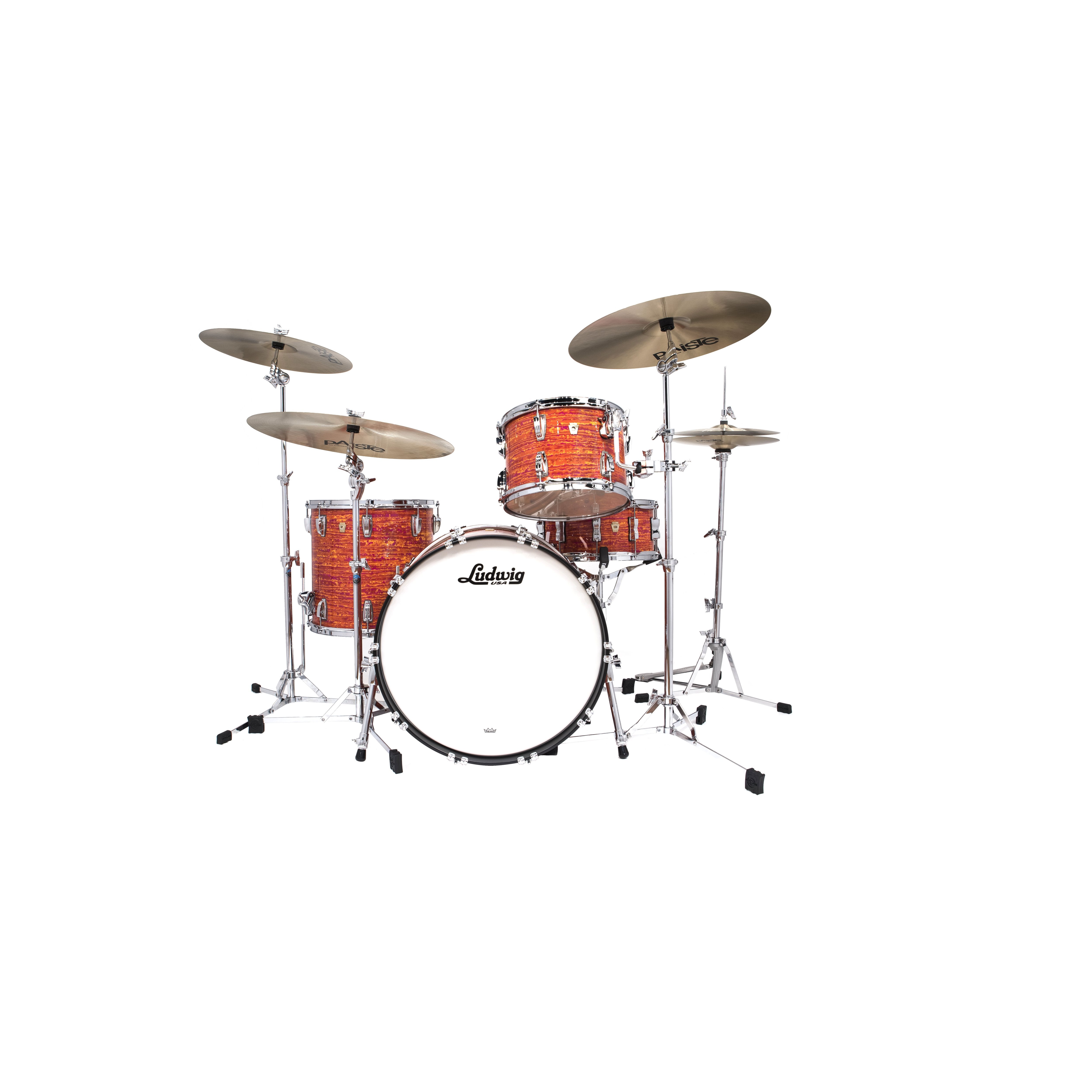 Ludwig Classic Maple Fab 3-Piece Shell Pack Drum Set - 22" Bass Drum - Mod Orange - Image 1