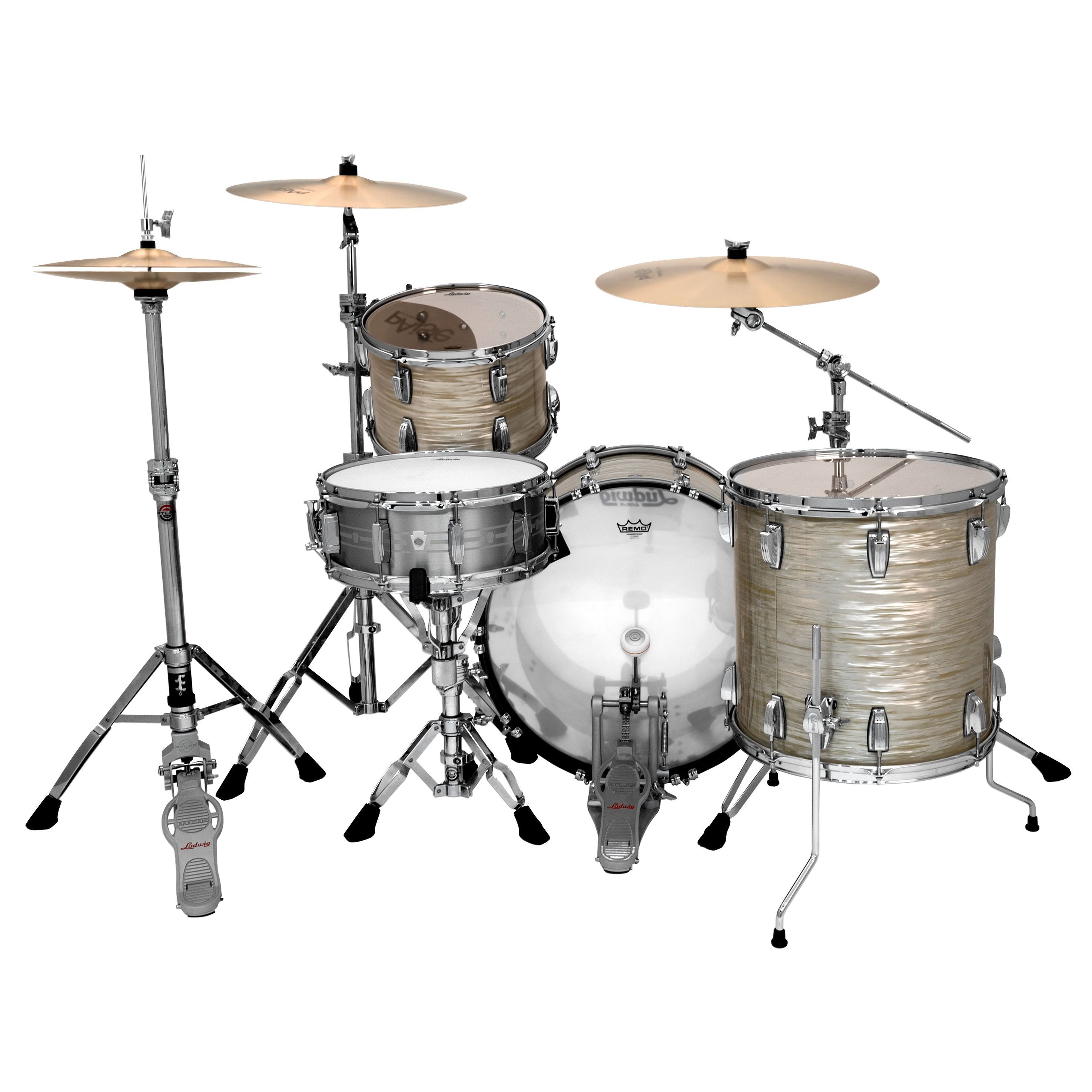 Ludwig Classic Maple Fab 3-Piece Shell Pack Drum Set - 22" Bass Drum - Olive Oyster - Image 3