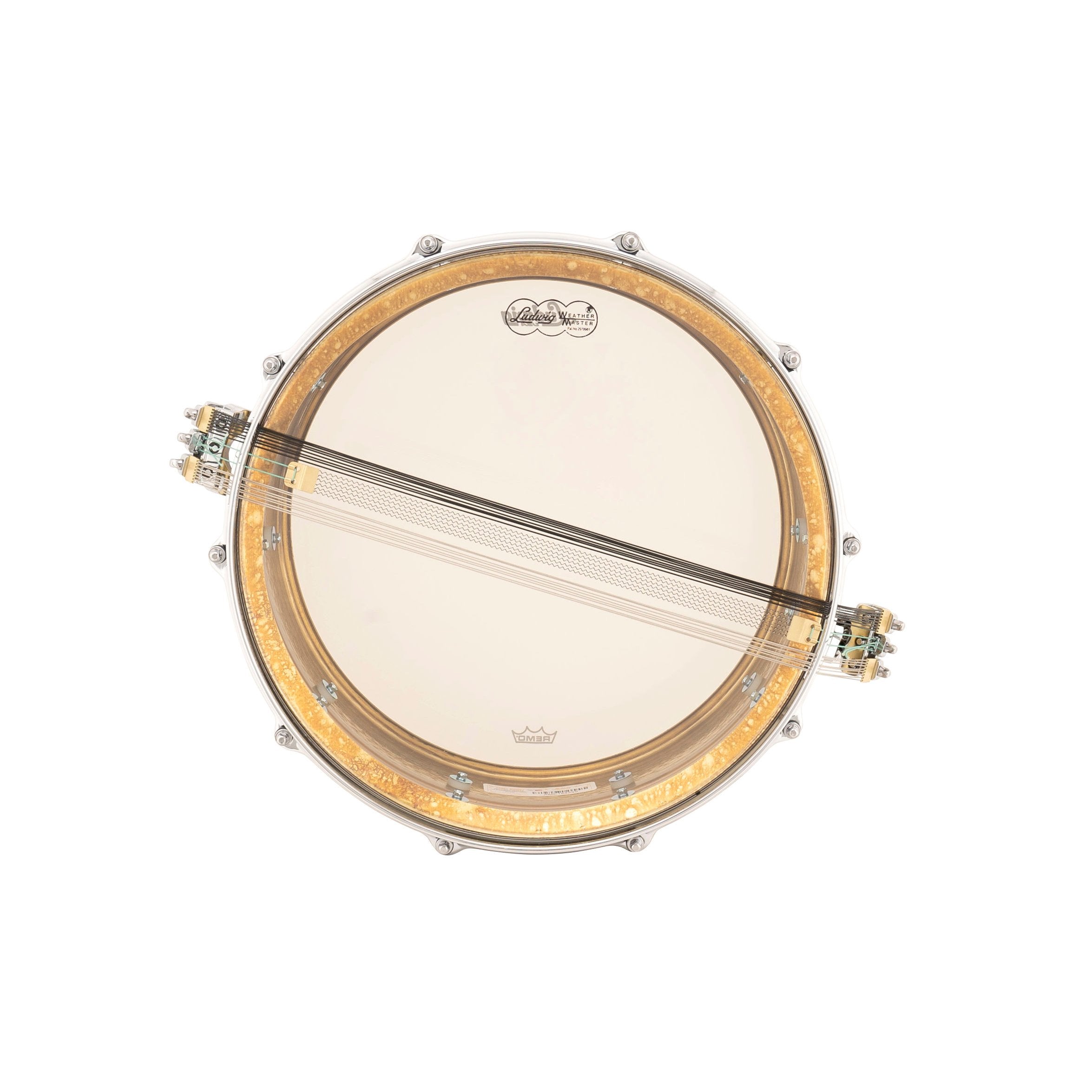 Ludwig Hammered Natural Brass Concert Snare Drum - 14" x 5" - Image 4