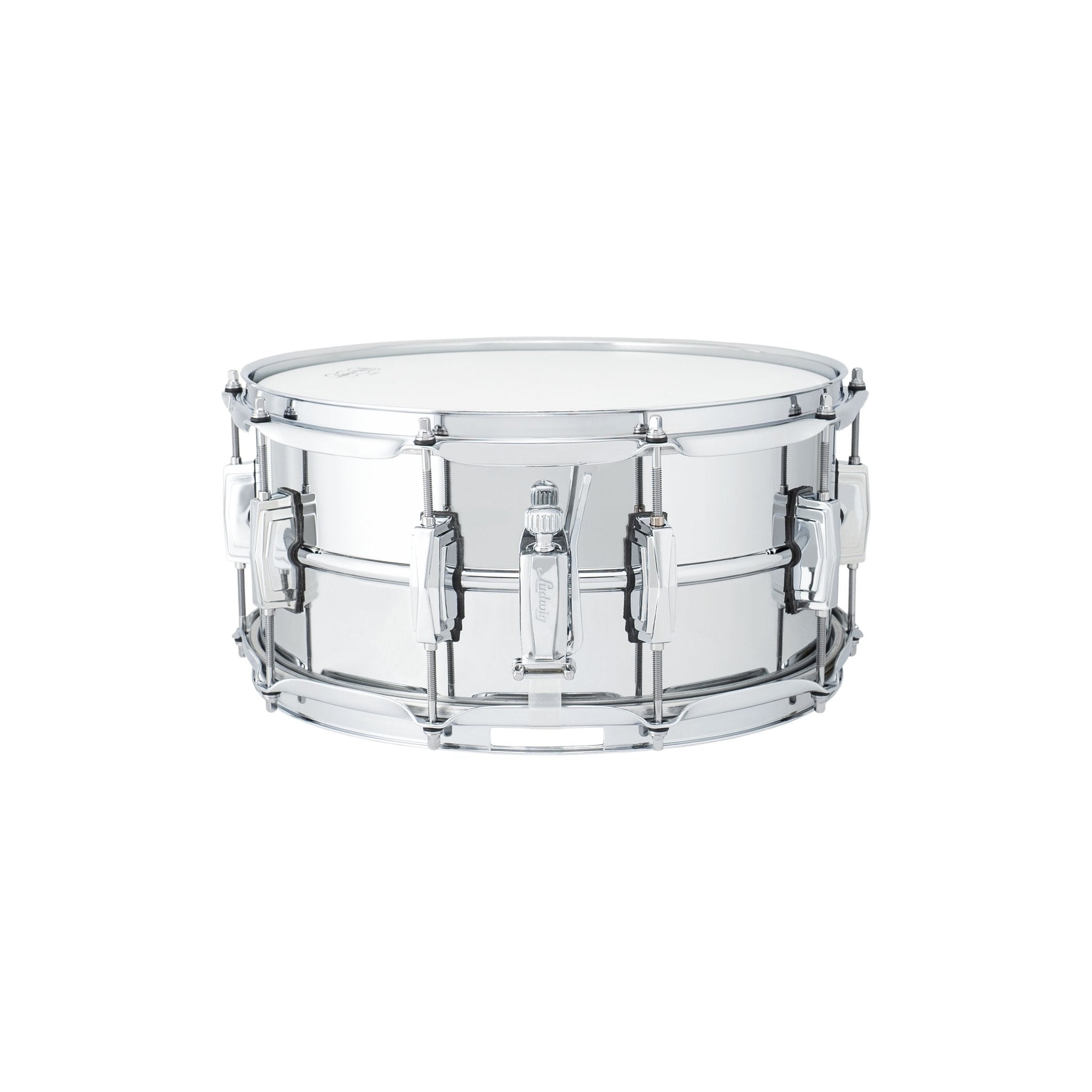 Ludwig Supraphonic Brass Chrome Plated Snare Drum - 14x6.5 LB402B Throw Off