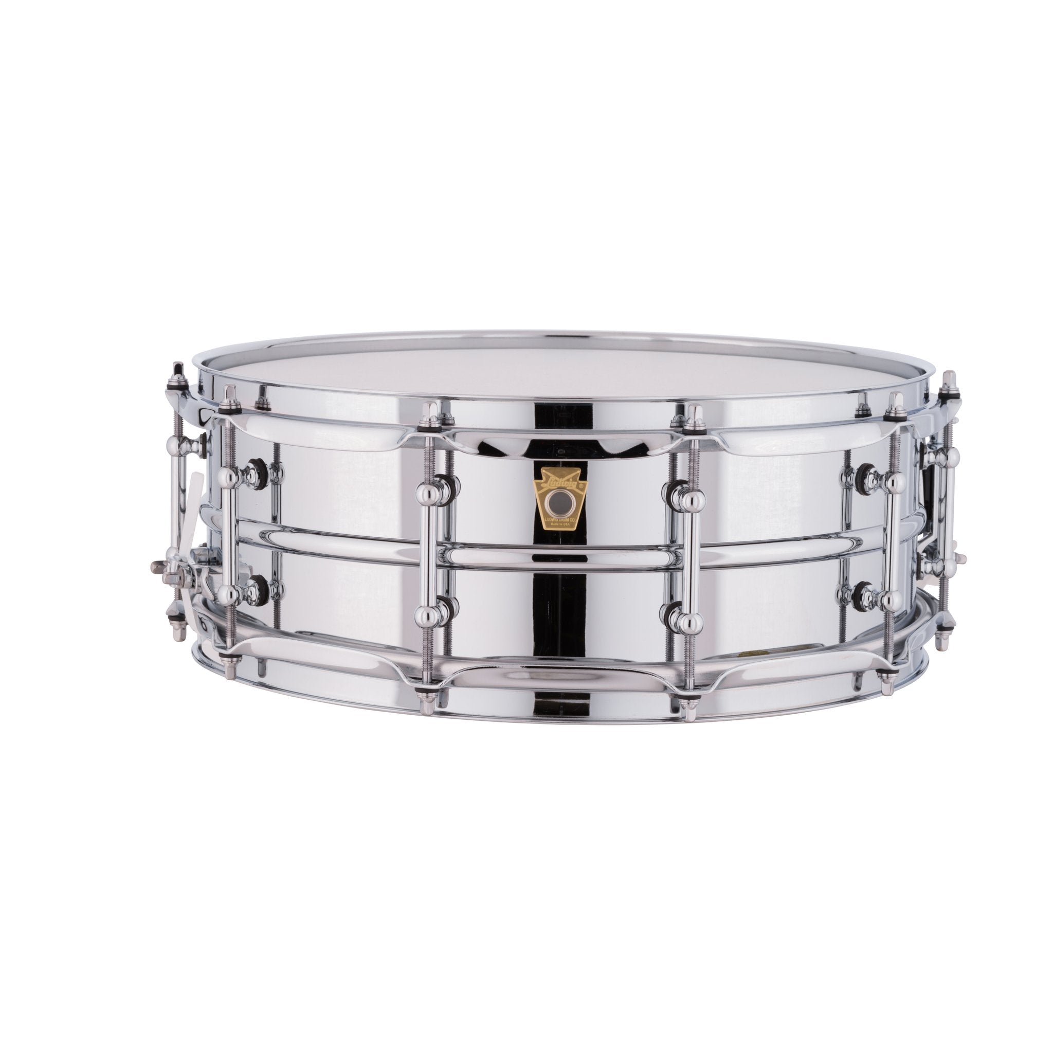 Ludwig Supraphonic Chrome Plated Aluminum Snare Drum with Tube Lugs - 14x5 lm400t