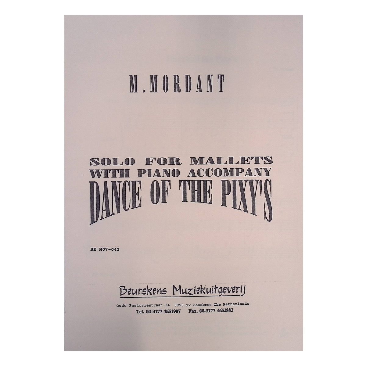 M Mordant Dance of the Pixies Mallet Solo cover
