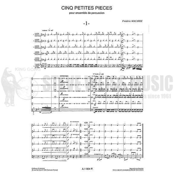 Macarez-Cinq Petites Pieces (SP)-X/P