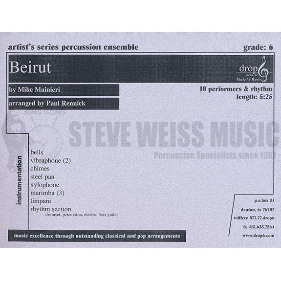 Mainieri-Beirut arr. Rennick (SP)-B/2V/C/X/3M/Steel dr./P/BG