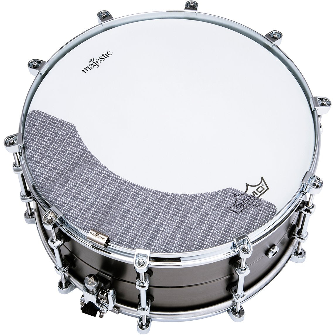 Majestic 14"x6.5" Brass Opus One Snare Drum Frequency Modifier Angle