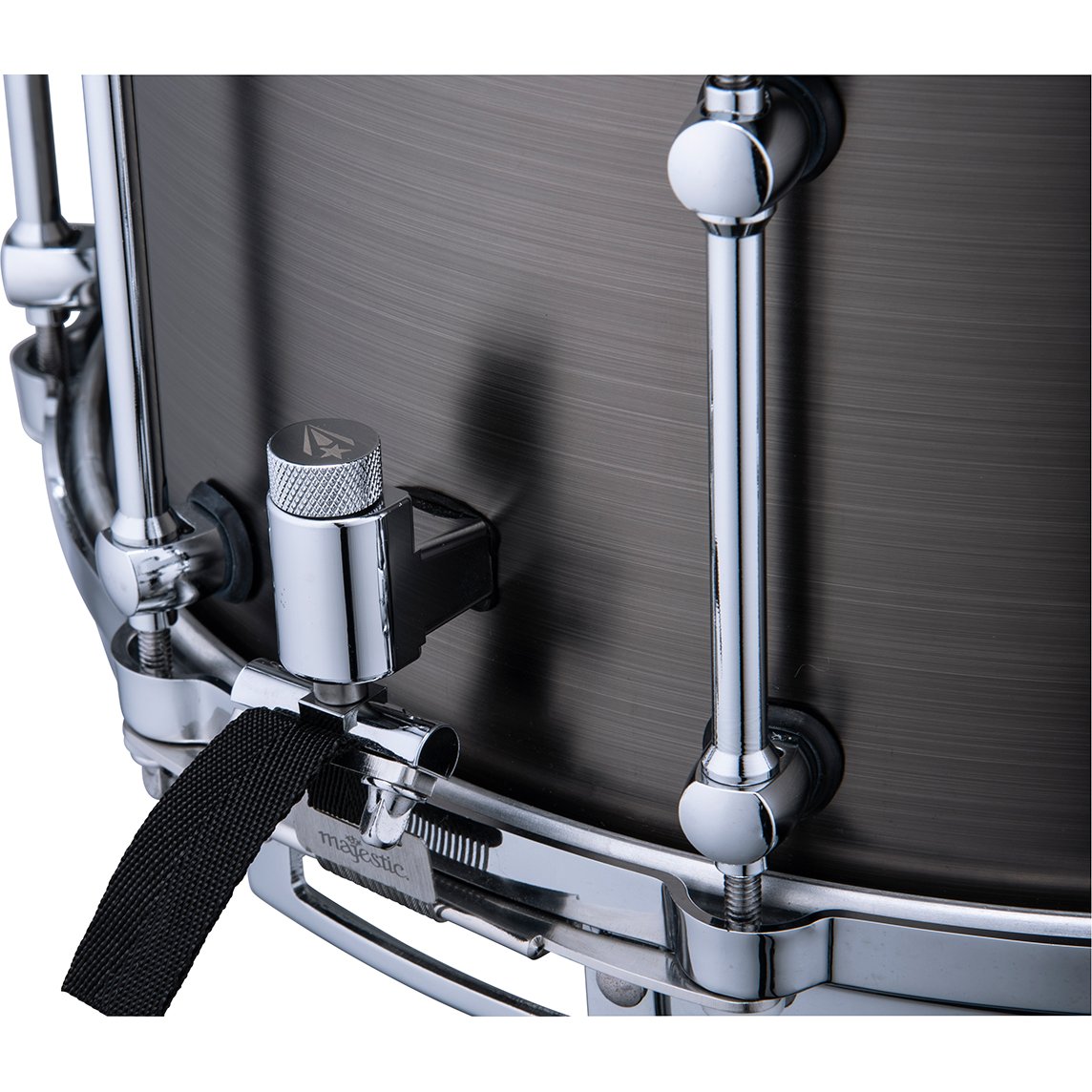 Majestic Opus One Iron Concert Snare Drum - 14x7 - Brushed Nickel MOS1470CR Strainer