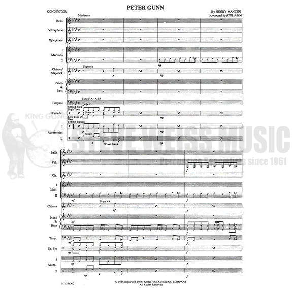 Mancini, H.-Peter Gunn arr. Faini (w/CD)-P/DS/B/V/X/2M/4T/C/PN/CB