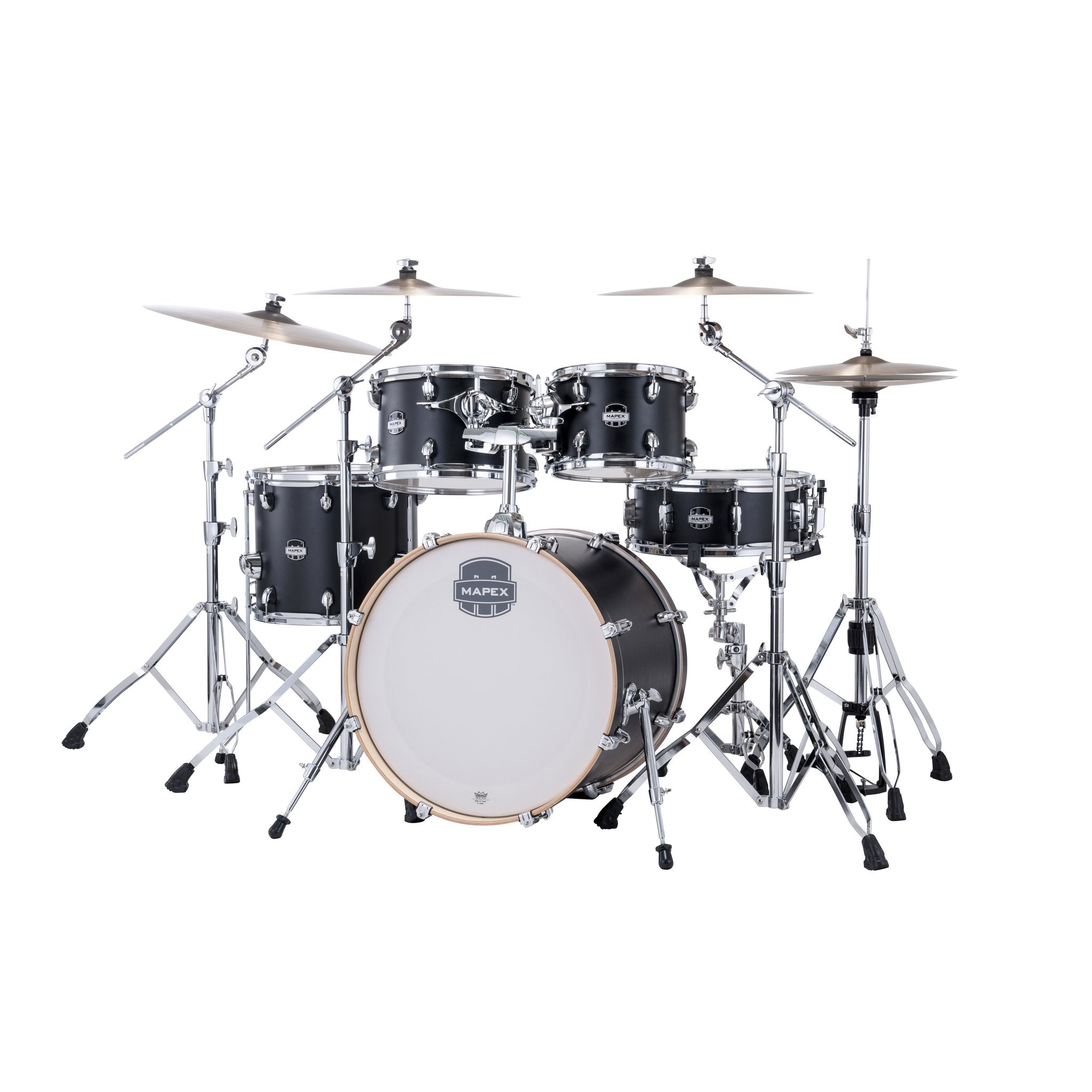 Mapex Mars 5-piece Maple Fusion Drum Set Shell Pack - Matte Black - Image 2