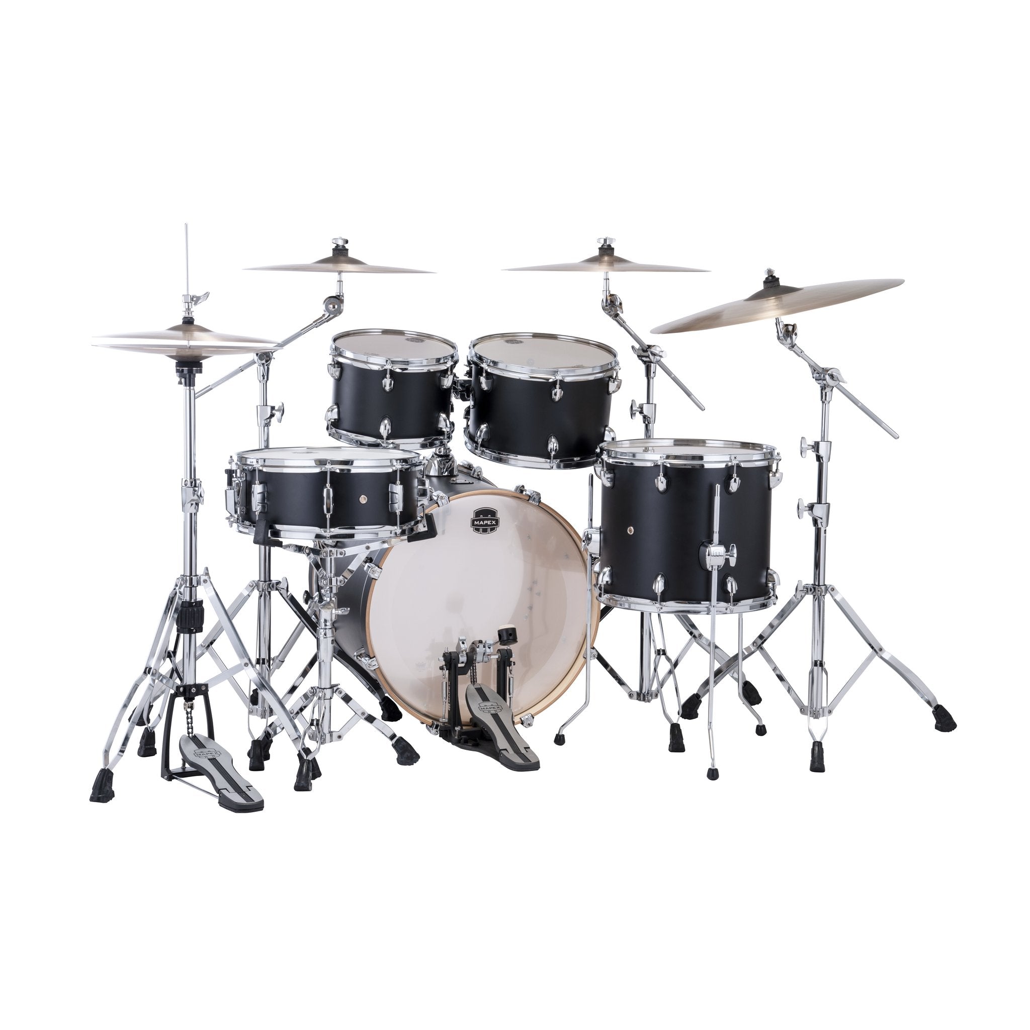 Mapex Mars 5-piece Maple Fusion Drum Set Shell Pack - Matte Black - Image 3