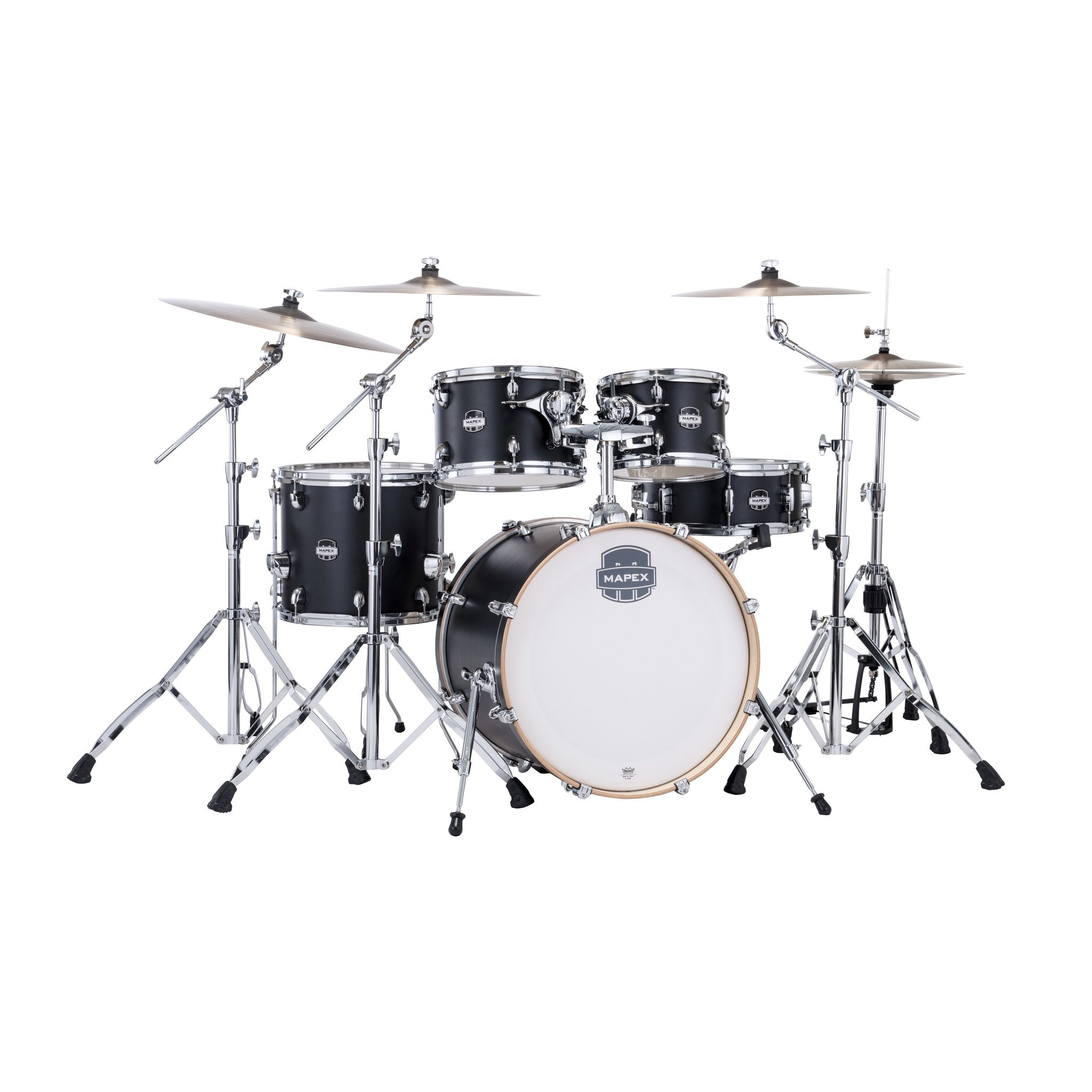 Mapex Mars 5-piece Maple Fusion Drum Set Shell Pack - Matte Black - Image 1