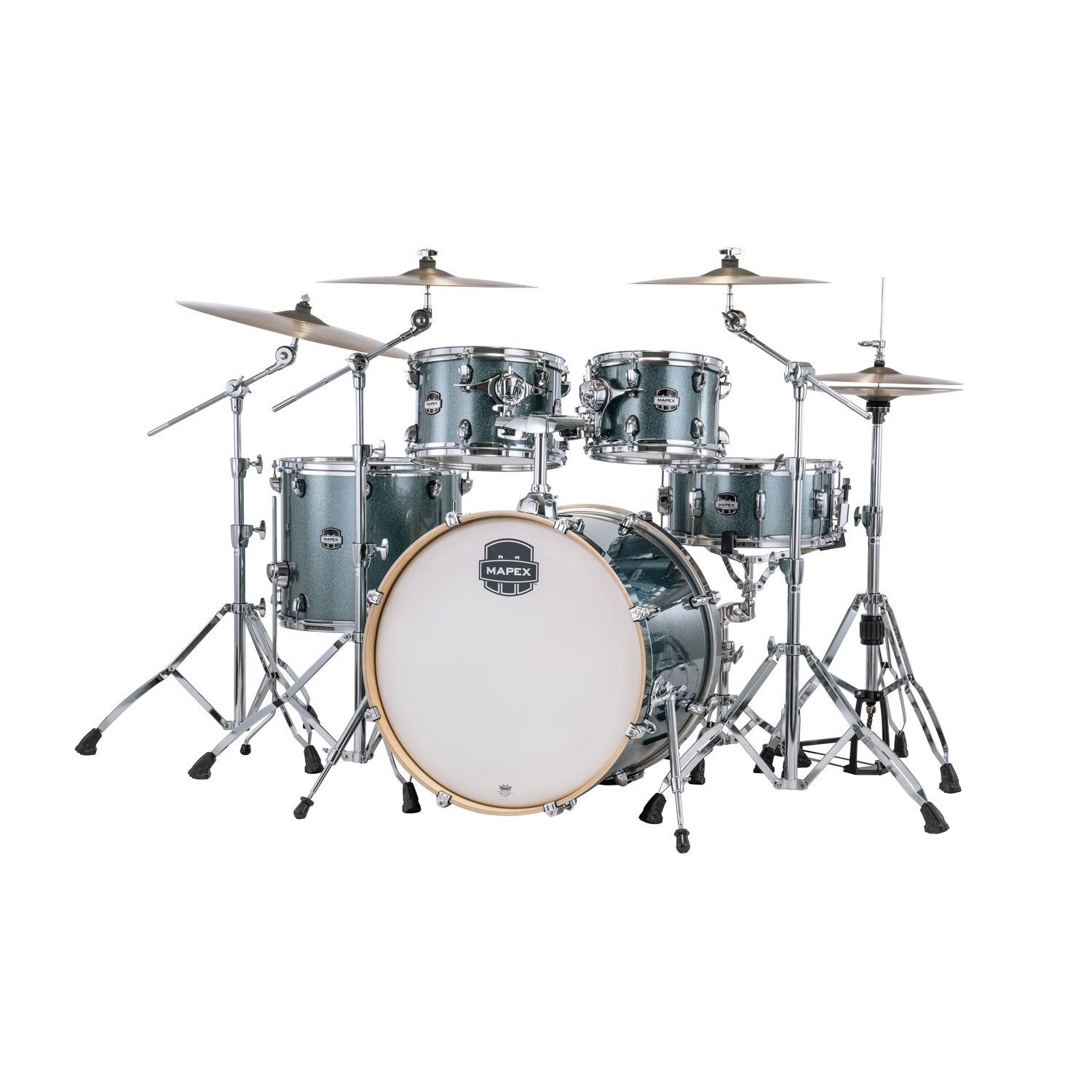 Mapex Mars 5 piece Rock Shell Pack Twilight Sparkle Finish With Chrome Hardware MPX-MA529SF-MI Left Angle