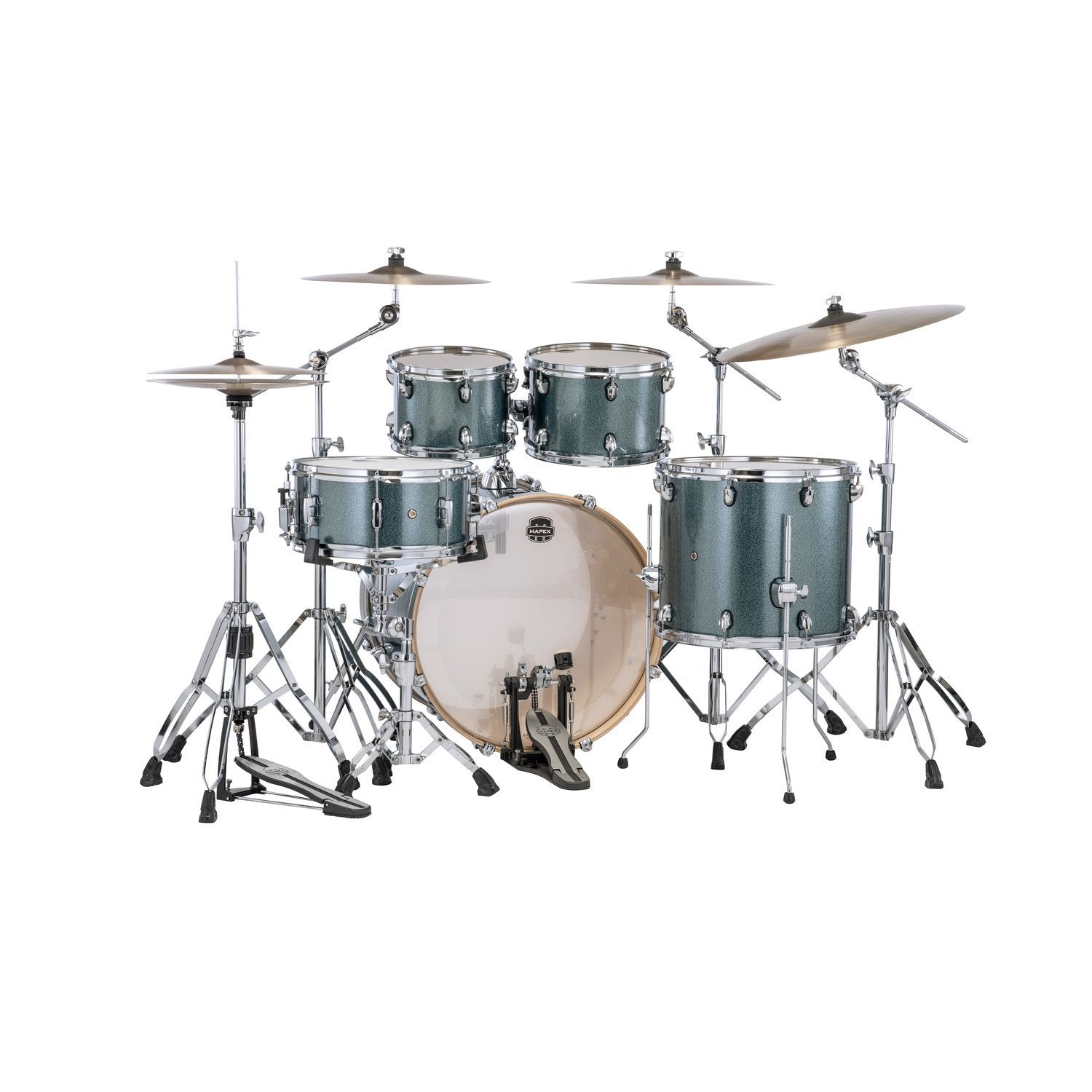Mapex Mars 5 piece Rock Shell Pack Twilight Sparkle Finish With Chrome Hardware MPX-MA529SF-MI Rear