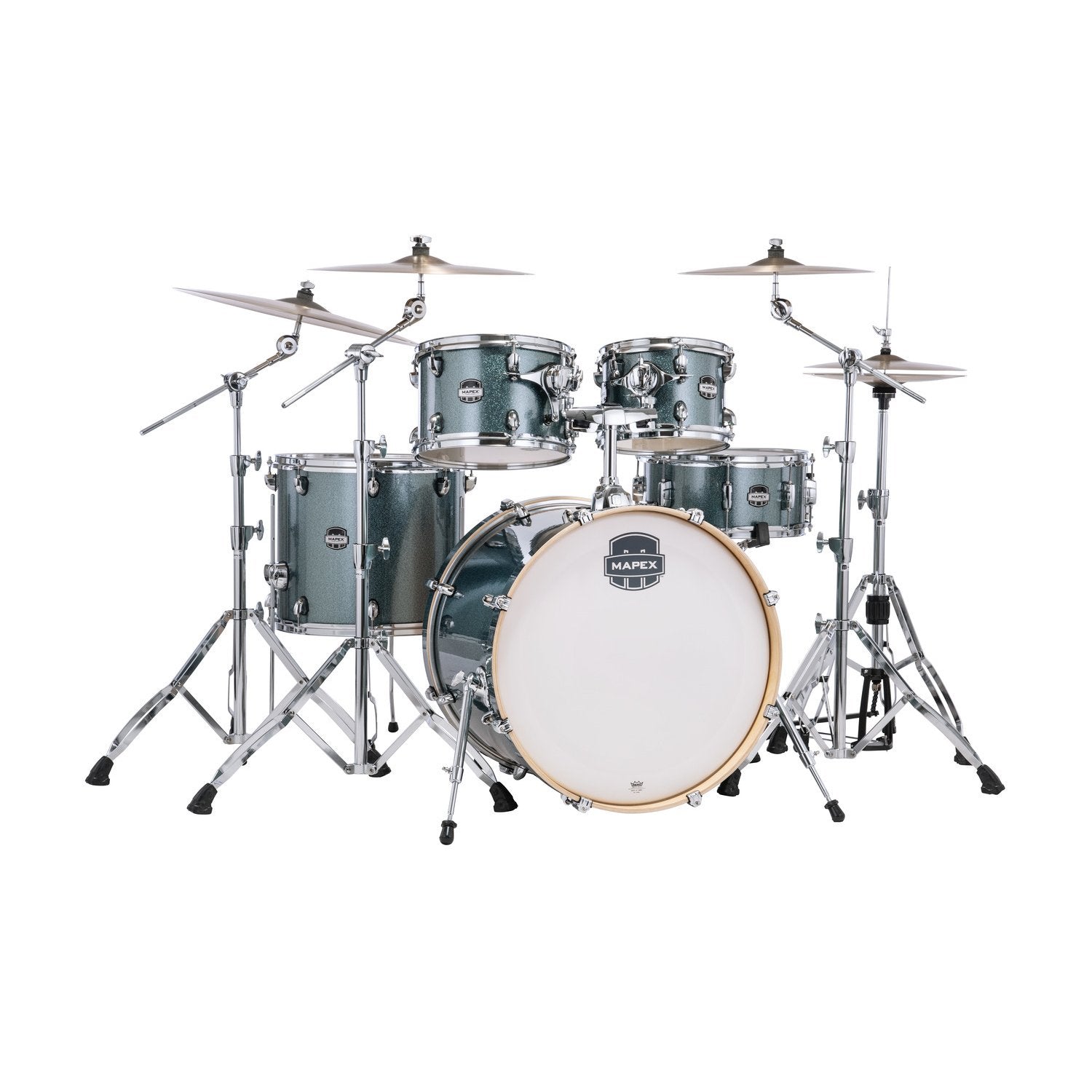 Mapex Mars 5 piece Rock Shell Pack Twilight Sparkle Finish With Chrome Hardware MPX-MA529SF-MI Right Angle