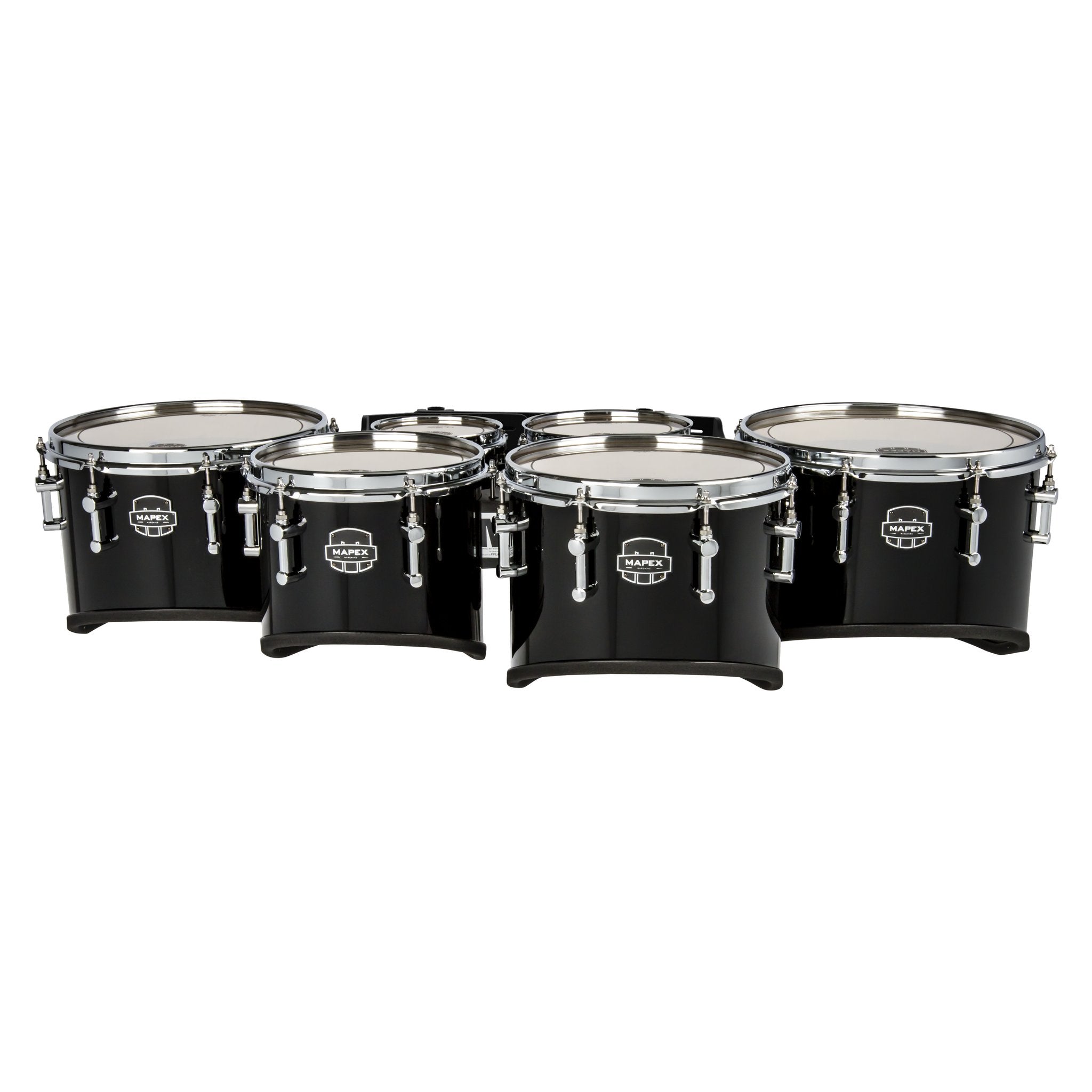 Mapex Quantum Mark II California Cut Quint Marching Tenor Set - 6"/8"/10"/12"/13" - Gloss Black - Image 2
