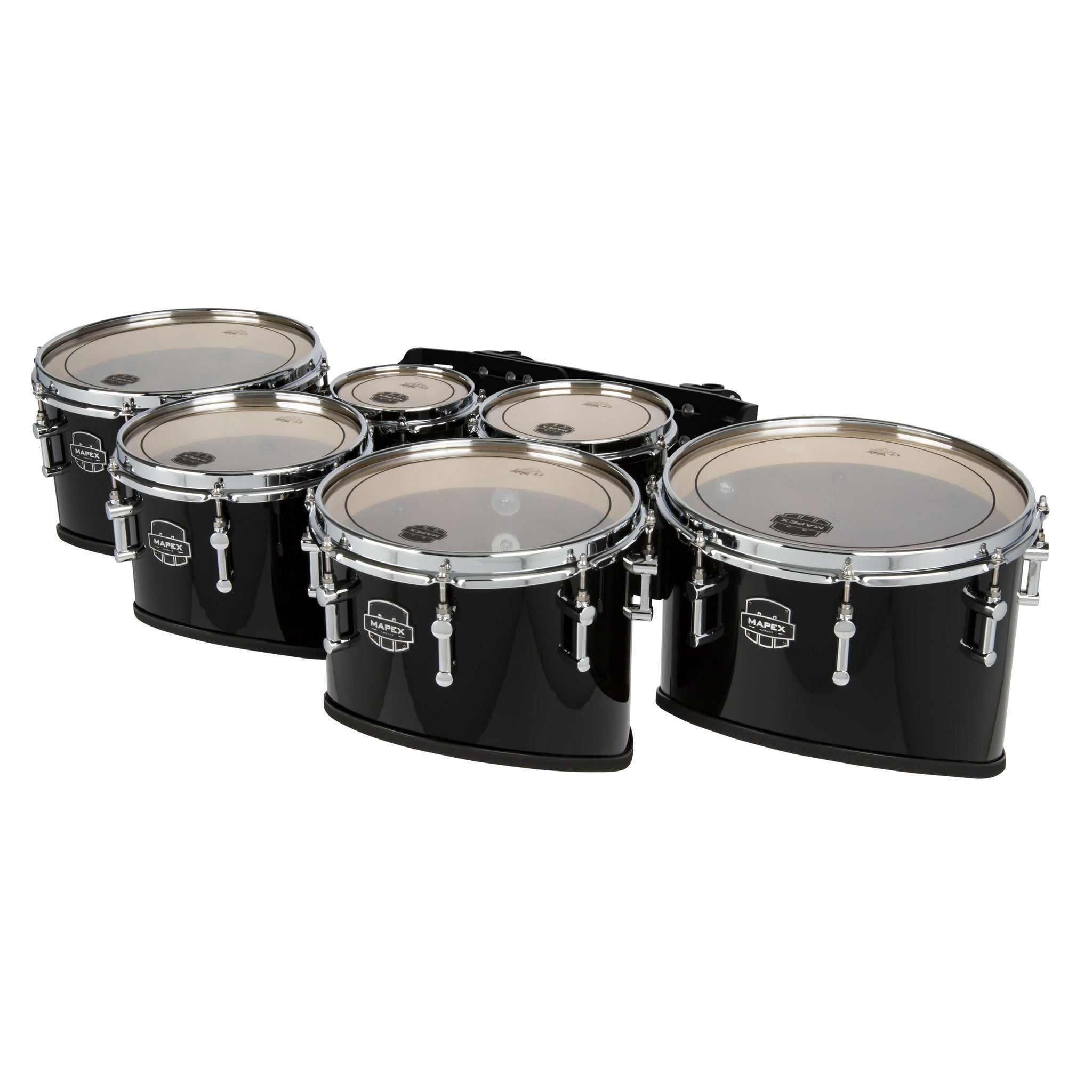 Mapex Quantum Mark II California Cut Quint Marching Tenor Set - 6"/8"/10"/12"/13" - Gloss Black - Image 3