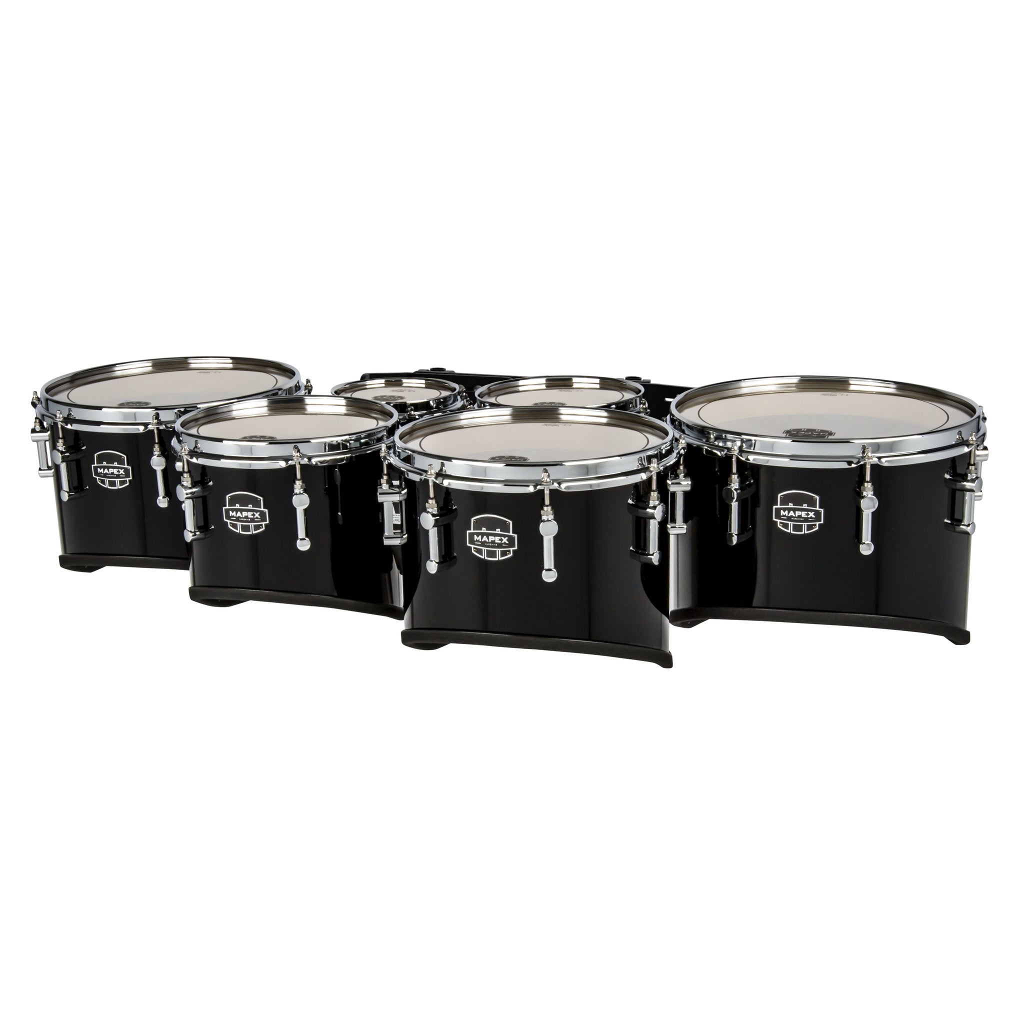 Mapex Quantum Mark II California Cut Quint Marching Tenor Set - 6"/8"/10"/12"/13" - Gloss Black - Image 4