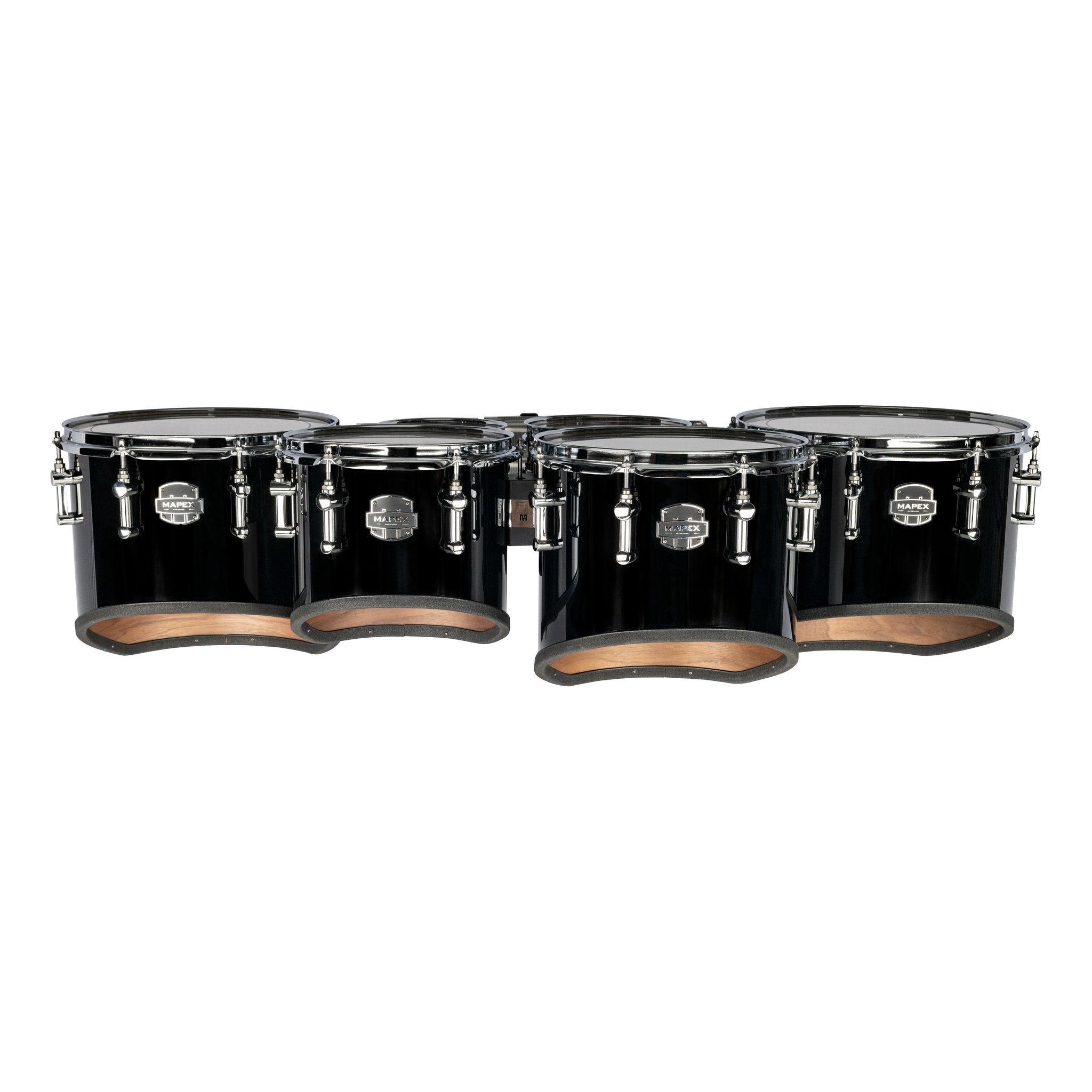 Mapex Quantum Mark II Classic Cut Sextet Marching Tenor Set - 6"/8"/10"/12"/13"/14" - Gloss Black - Image 2
