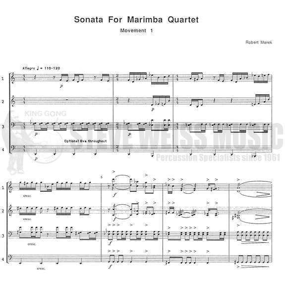 Marek-Sonata for Marimba Quartet-4M