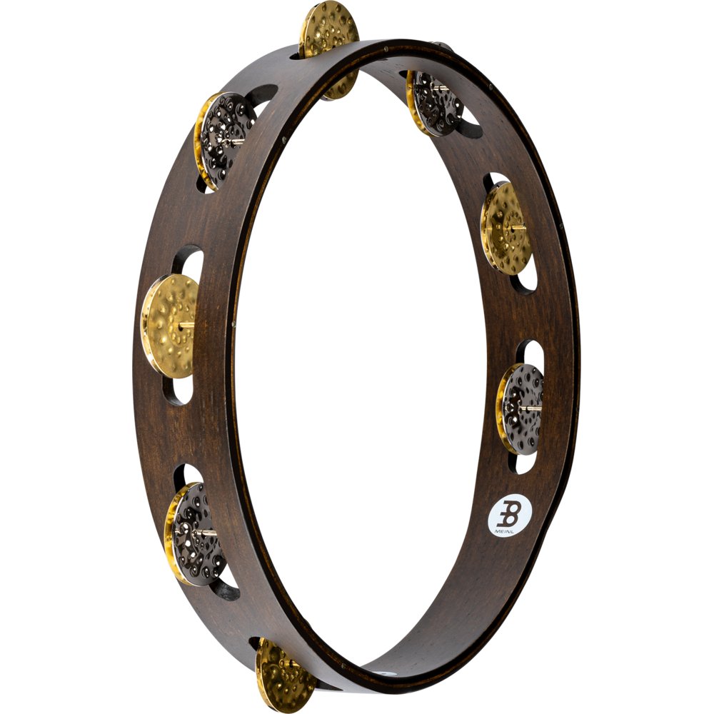 Meinl 10" Vintage Wood Tambourine - Single Row - Image 6