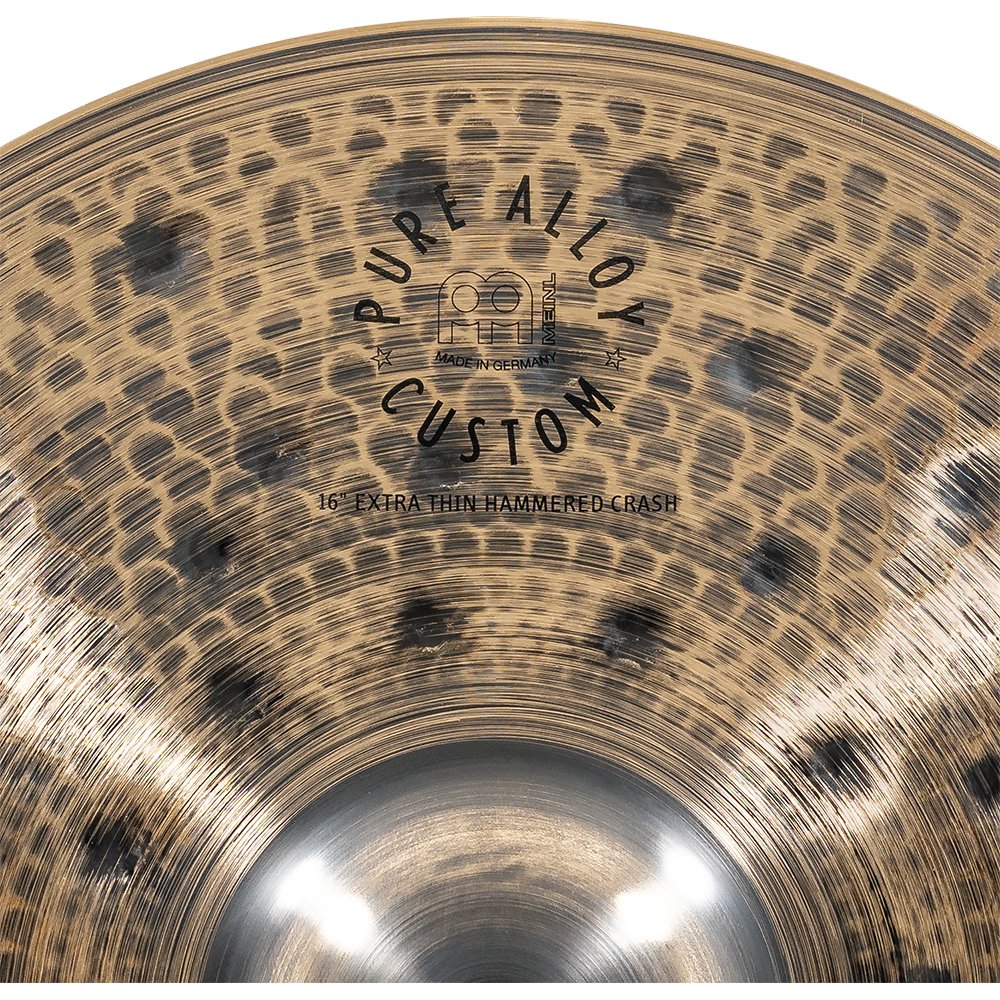 Meinl 16" Pure Alloy Custom Extra Thin Hammered Crash Cymbal - Image 3