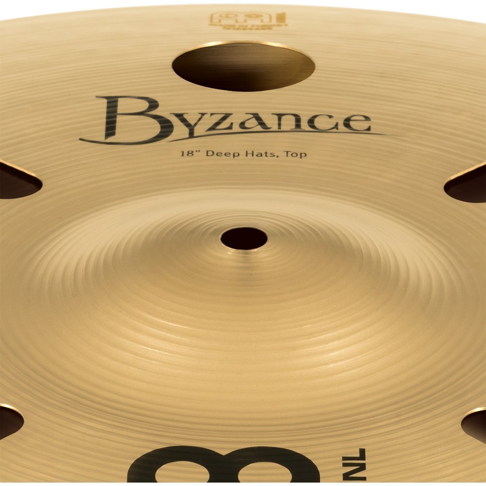 Meinl 18" Anika Nilles Deep Hi-Hat Cymbals Top Bell Close-Up Profile