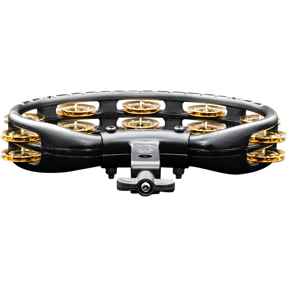 Meinl ABS Double Row Black Tambourine with Mount-Brass Jingles - Image 2