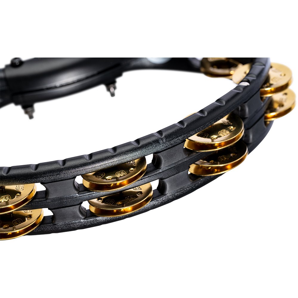 Meinl ABS Double Row Black Tambourine with Mount-Brass Jingles - Image 4
