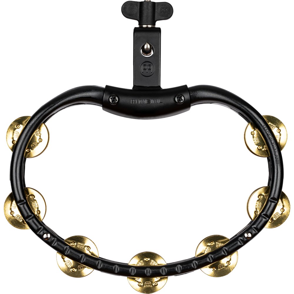 Meinl ABS Double Row Black Tambourine with Mount-Brass Jingles - Image 1