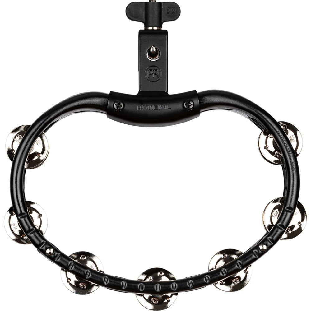 Meinl ABS Double Row Black Tambourine with Mount-Steel Jingles - Image 1