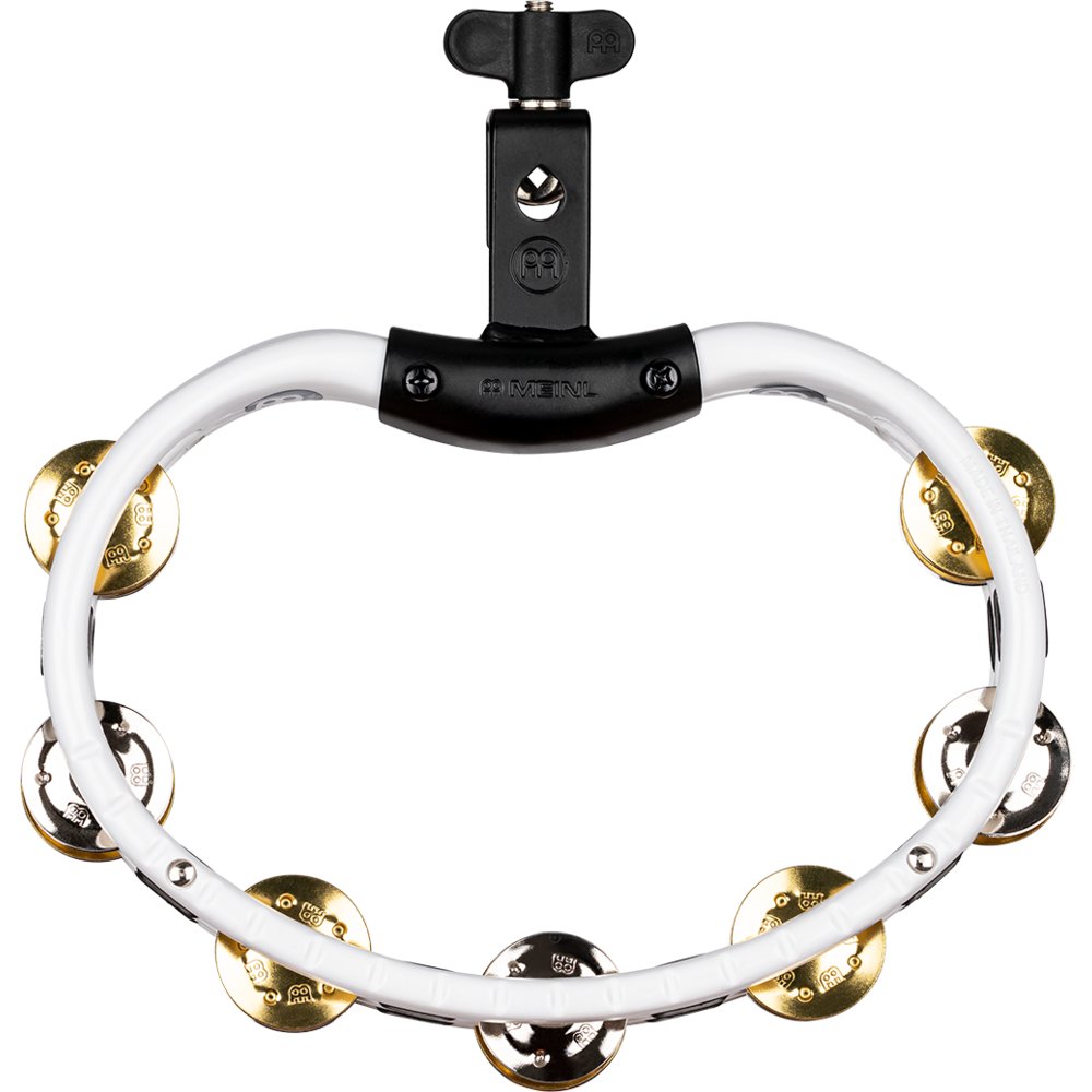 Meinl ABS Double Row White Tambourine with Mount-Recording Combo - Image 1