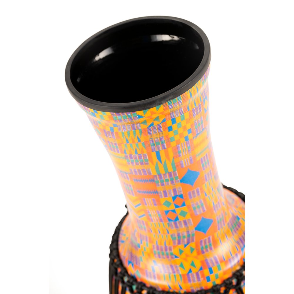 Meinl Rope-tuned Travel Djembe with Synthetic Head - 14" - Kenyan Quilt - Image 4