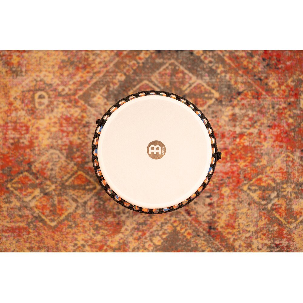 Meinl Rope-tuned Travel Djembe with Synthetic Head - 14" - Kenyan Quilt - Image 17