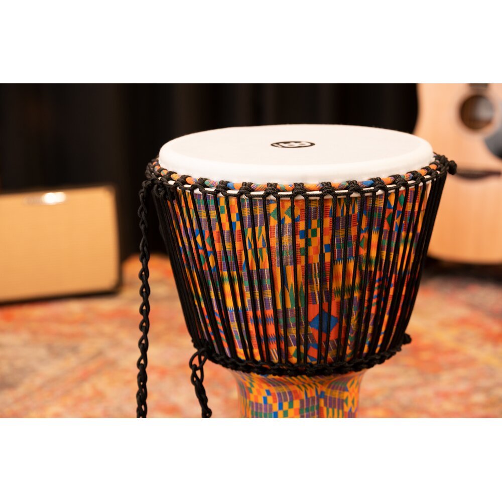 Meinl Rope-tuned Travel Djembe with Synthetic Head - 14" - Kenyan Quilt - Image 18