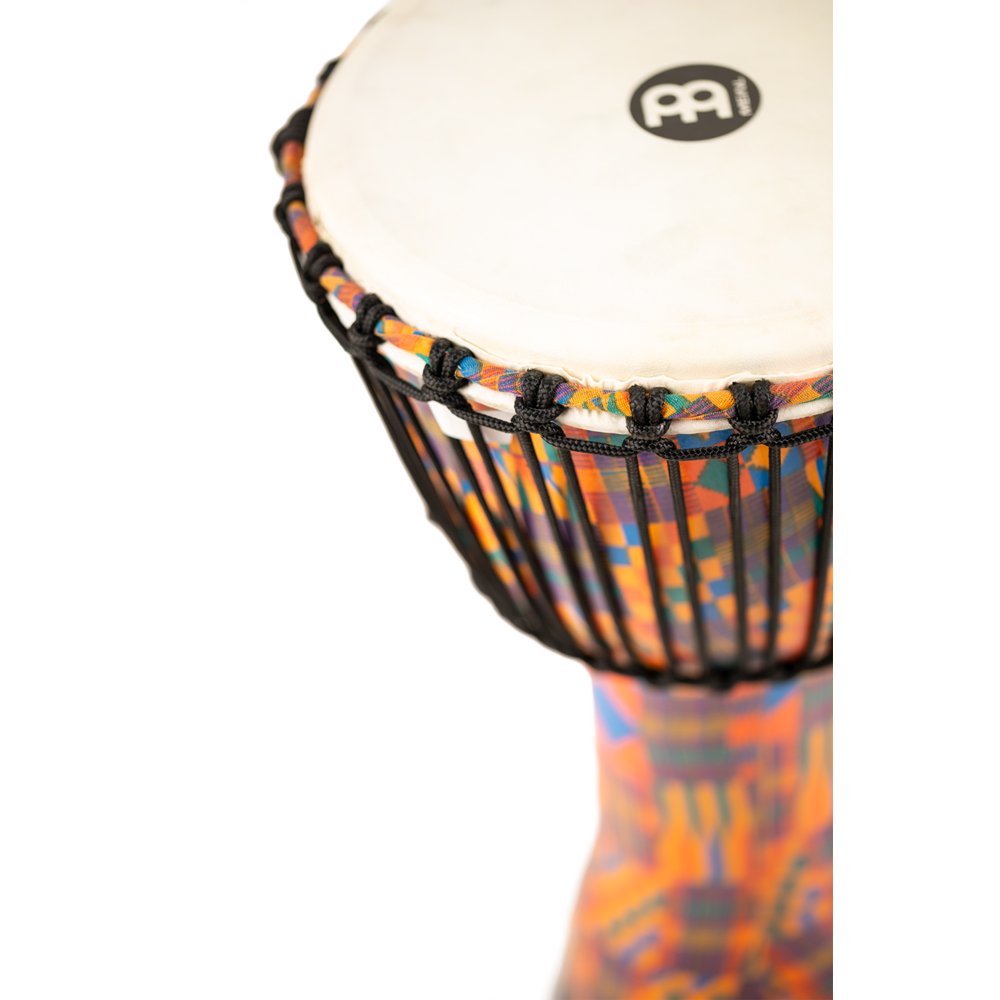 Meinl Rope-tuned Travel Djembe with Goatskin Head - 10" x 20" - Kenyan Quilt - Image 2