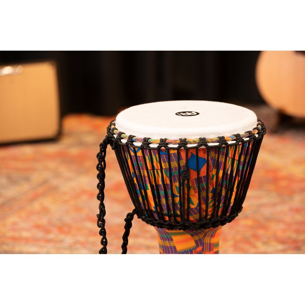 Meinl Rope-tuned Travel Djembe with Goatskin Head - 10" x 20" - Kenyan Quilt - Image 8