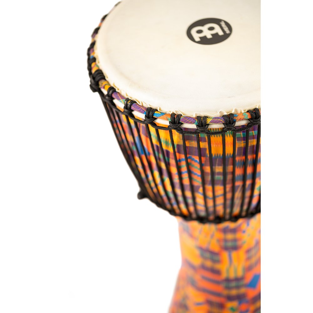 Meinl Rope-tuned Travel Djembe with Goatskin Head - 12" x 24" - Kenyan Quilt - Image 2