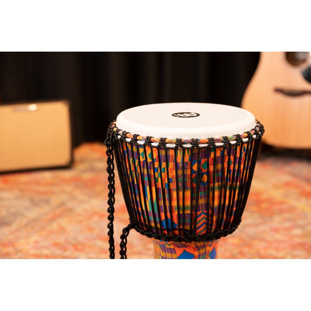 Meinl Rope-tuned Travel Djembe with Goatskin Head - 12" x 24" - Kenyan Quilt - Image 8