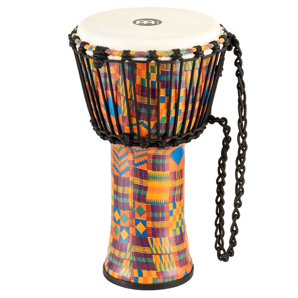 Meinl Rope-tuned Travel Djembe with Goatskin Head - 8" - Kenyan Quilt - Image 10