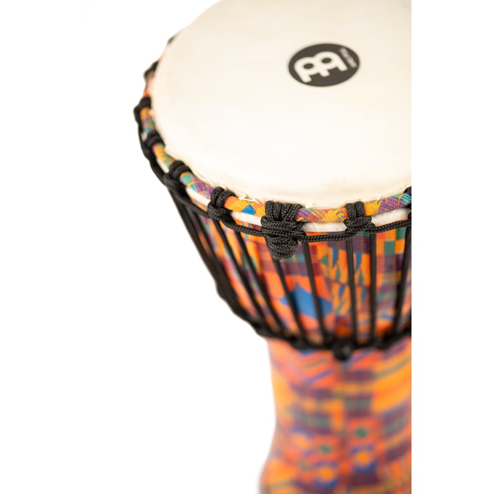 Meinl Rope-tuned Travel Djembe with Goatskin Head - 8" - Kenyan Quilt - Image 2