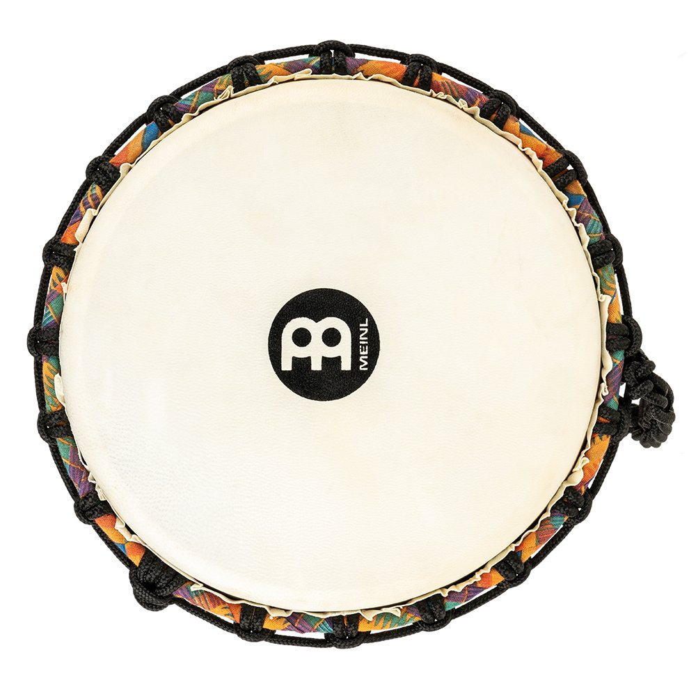 Meinl Rope-tuned Travel Djembe with Goatskin Head - 8" - Kenyan Quilt - Image 3