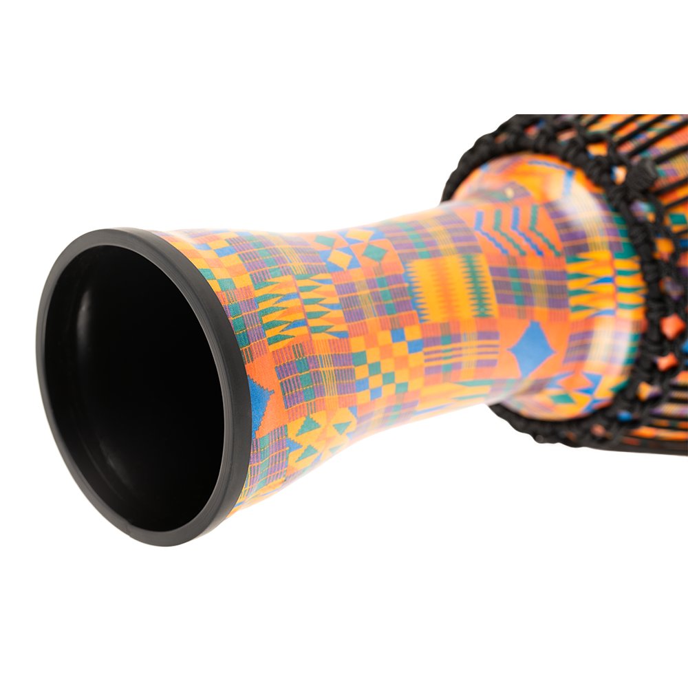 Meinl Rope-tuned Travel Djembe with Synthetic Head - 10" x 20" - Kenyan Quilt - Image 4