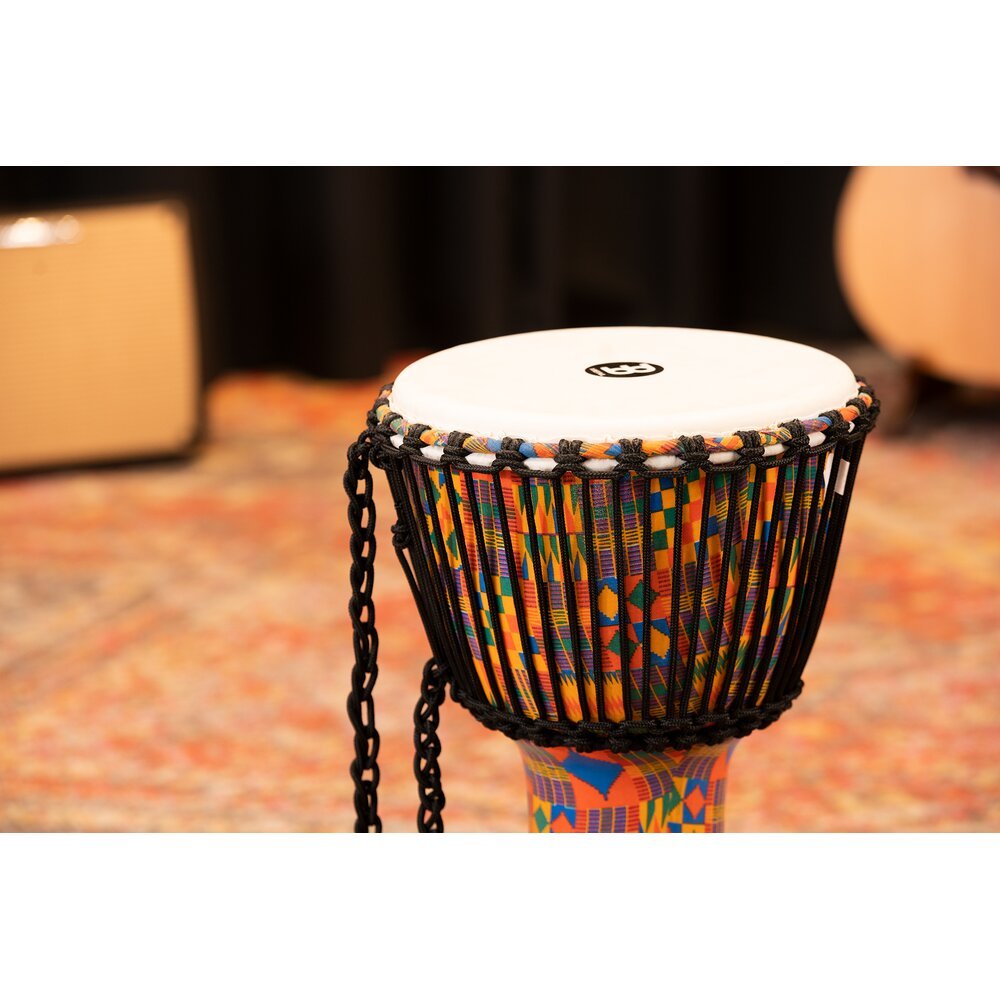 Meinl Rope-tuned Travel Djembe with Synthetic Head - 10" x 20" - Kenyan Quilt - Image 8