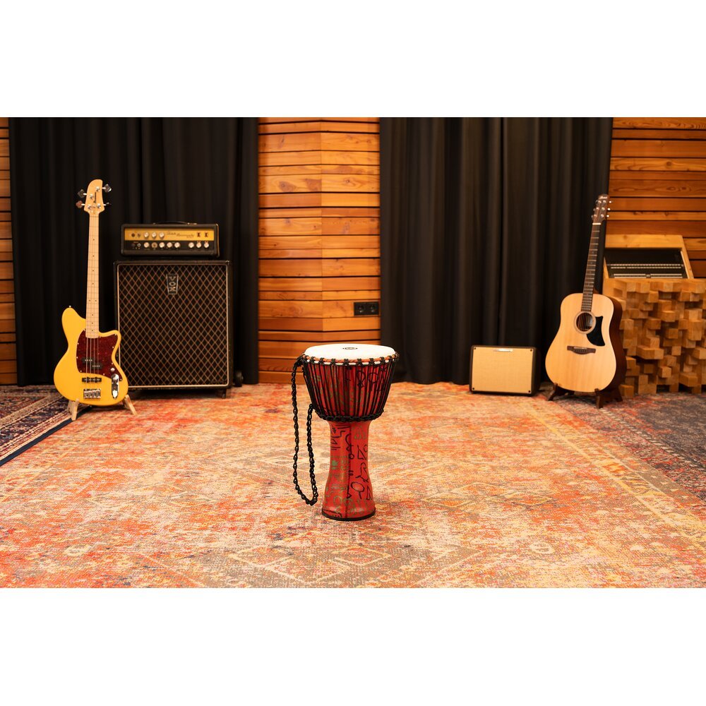 Meinl Rope-tuned Travel Djembe with Synthetic Head - 10" x 20" - Pharaoh's Script - Image 9