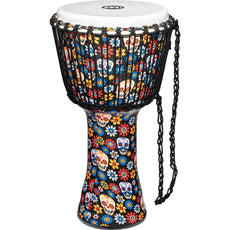 Meinl Rope-tuned Travel Djembe with Synthetic Head - 12" x 24" - Day of the Dead - Image 11