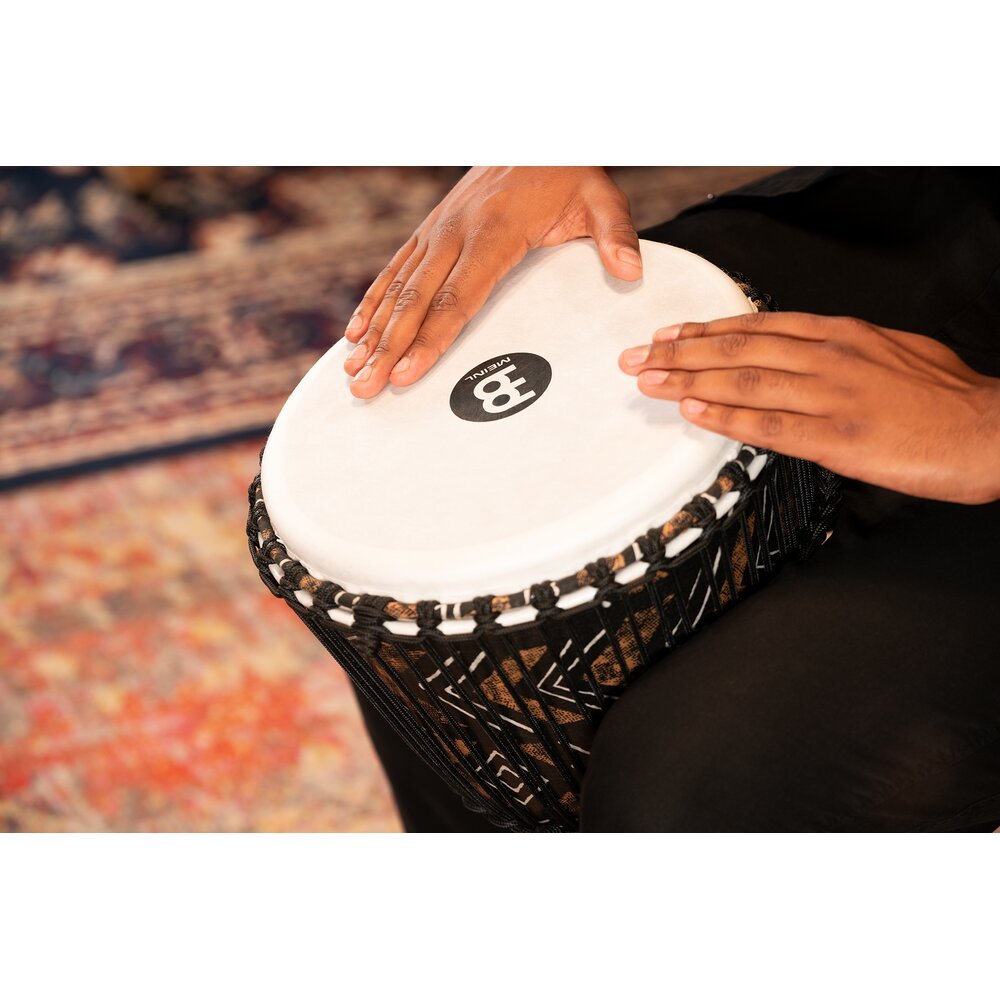 Meinl Rope-tuned Travel Djembe with Synthetic Head - 12" x 24" - Kanga Sarong - Image 5
