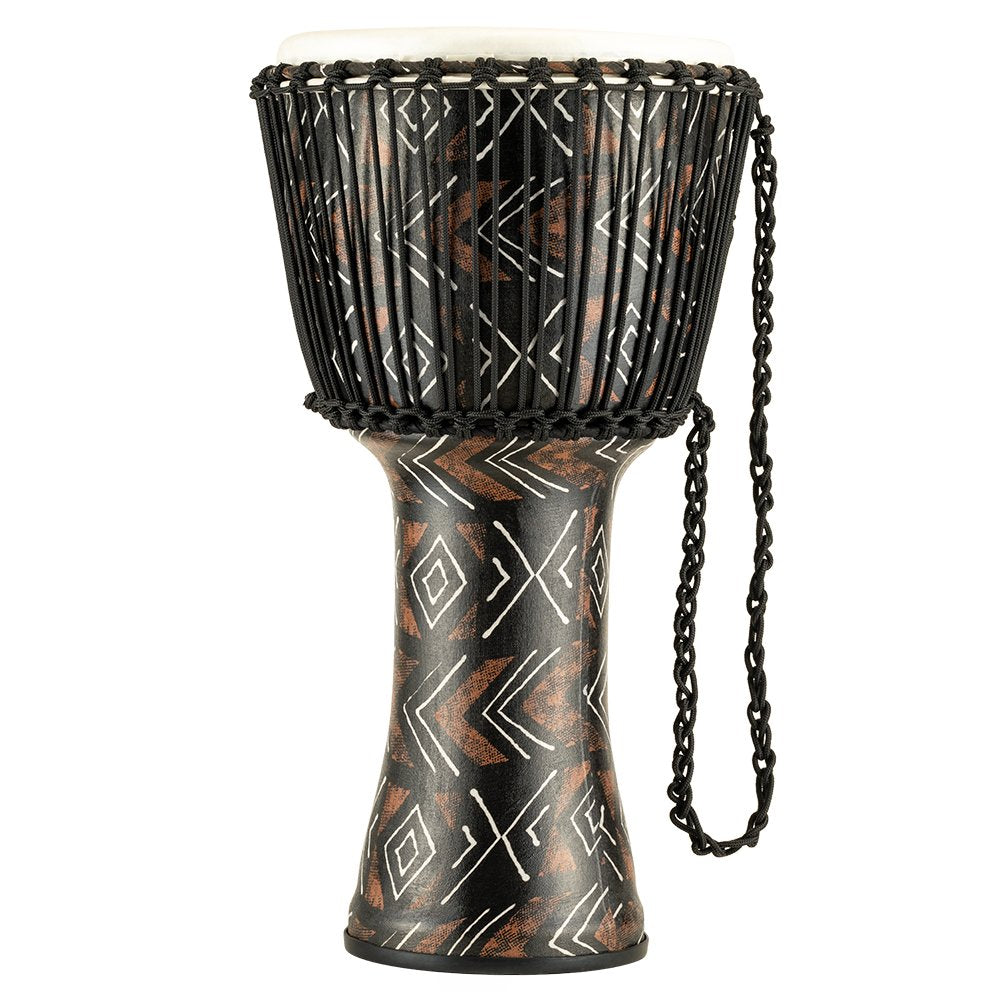 Meinl Rope-tuned Travel Djembe with Synthetic Head - 12" x 24" - Kanga Sarong - Image 1